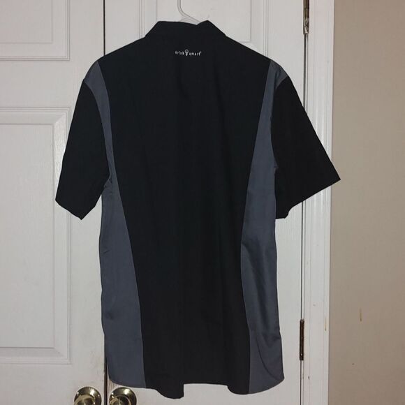 Jim Beam Devils cut 90 proof button down black and gray short sleeve shirt  Sz L - Picture 6 of 7